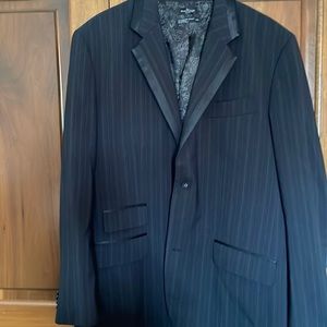 Men’s Marc Ecko pinstripe “tuxedo” blazer.  Black,  size XXL.